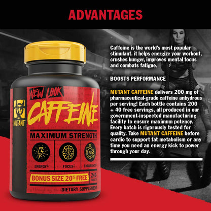Mutant Caffeine - Pure, Restore Mental Alertness or Wakefulness When Fatigued MutantBuy Supplements Australia