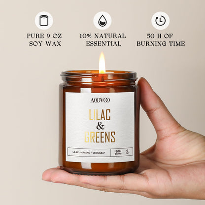 AOOVOO Lilac Candle, Candles Gifts for Women, Green Leaves Lilac Candle, Scented Candle AOOVOOBuy Supplements Australia