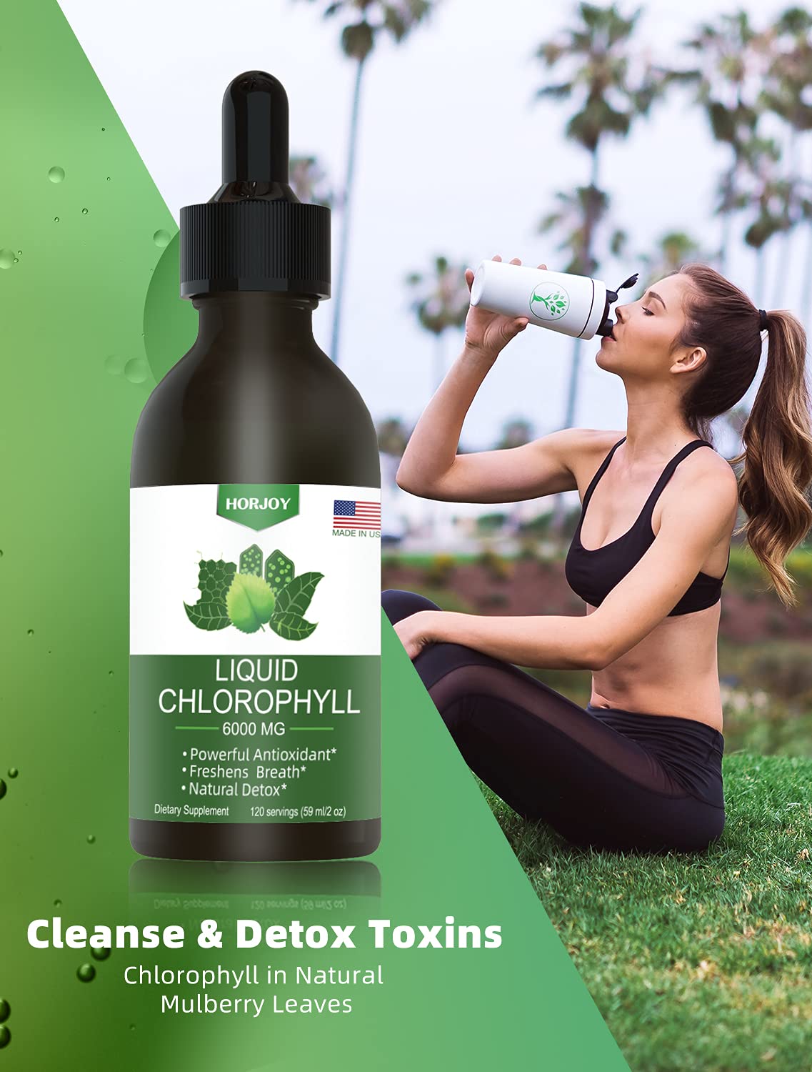 Chlorophyll Liquid Drops - 100% Natural Energy Booster and Immune Support - Internal HorjoyBuy Supplements Australia
