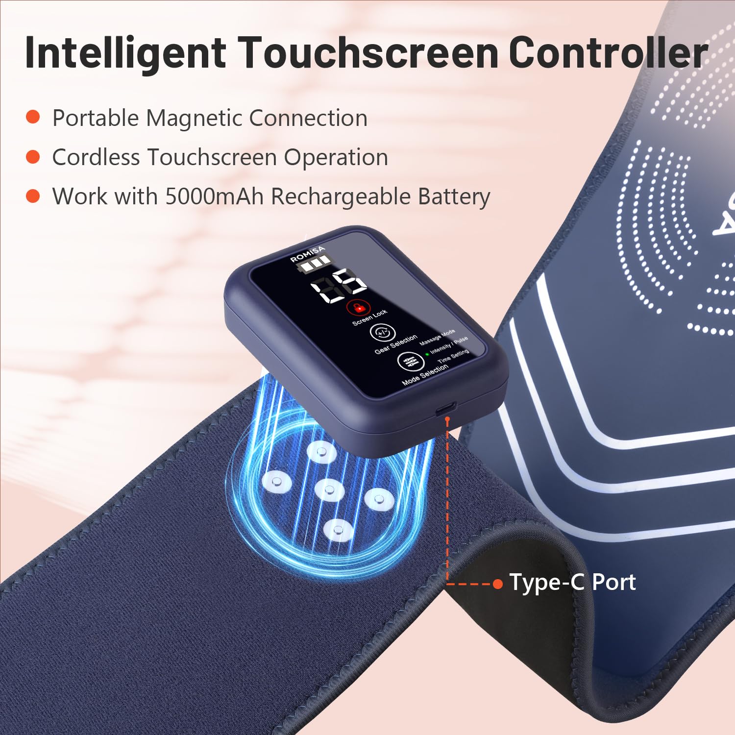 ROMISA Red Light Therapy Belt - Infrared Light Therapy Vibration Rechargeable 660nm&850nm ROMISABuy Supplements Australia