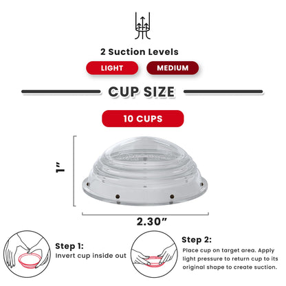 Lure Essentials Cupping Therapy Set 10 Professional Silicone Cupping Cups for Muscle Knots, Joints, Muscles, Arms and Feet Lure EssentialsBuy Supplements Australia