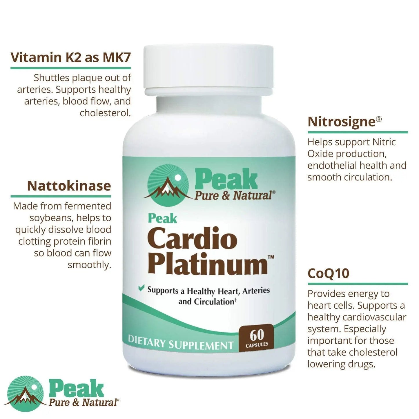 Peak Pure & Natural Peak Cardio Platinum 180 Capsules Peak Pure & NaturalBuy Supplements Australia