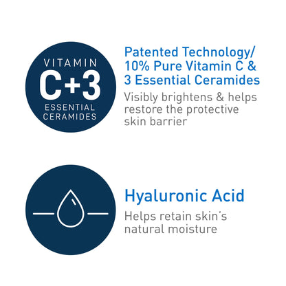 CeraVe Vitamin C Serum with Hyaluronic Acid | Skin Brightening Serum for Face CeraVeBuy Supplements Australia