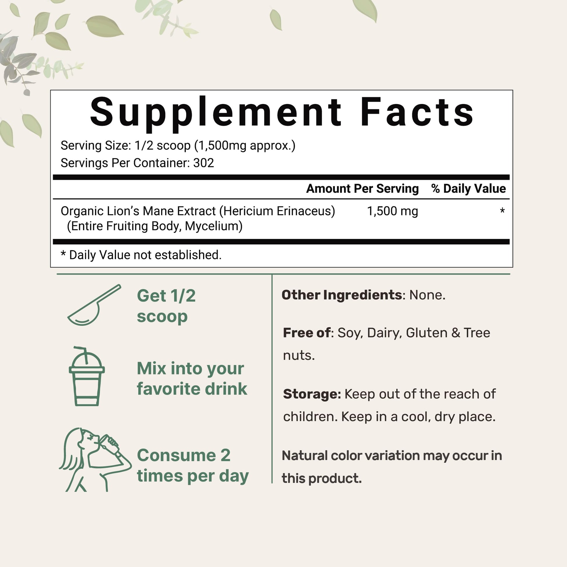 Micro Ingredients Organic Lions Mane Mushroom Supplement Powder 16 Ounce Micro IngredientsBuy Supplements Australia