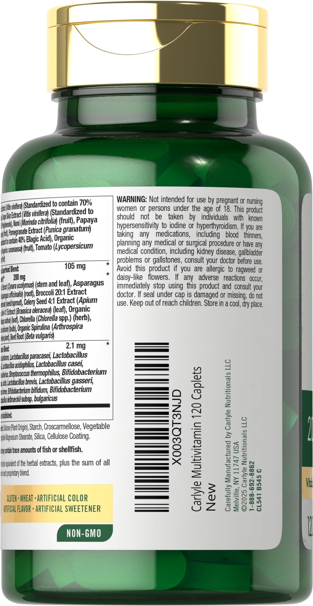 Carlyle Fruits and Veggies Supplement | 120 Count | Superfood Multivitamin with Probiotics | Made with 20 Fruits and Vegetables | Non-GMO & Gluten Free CarlyleBuy Supplements Australia