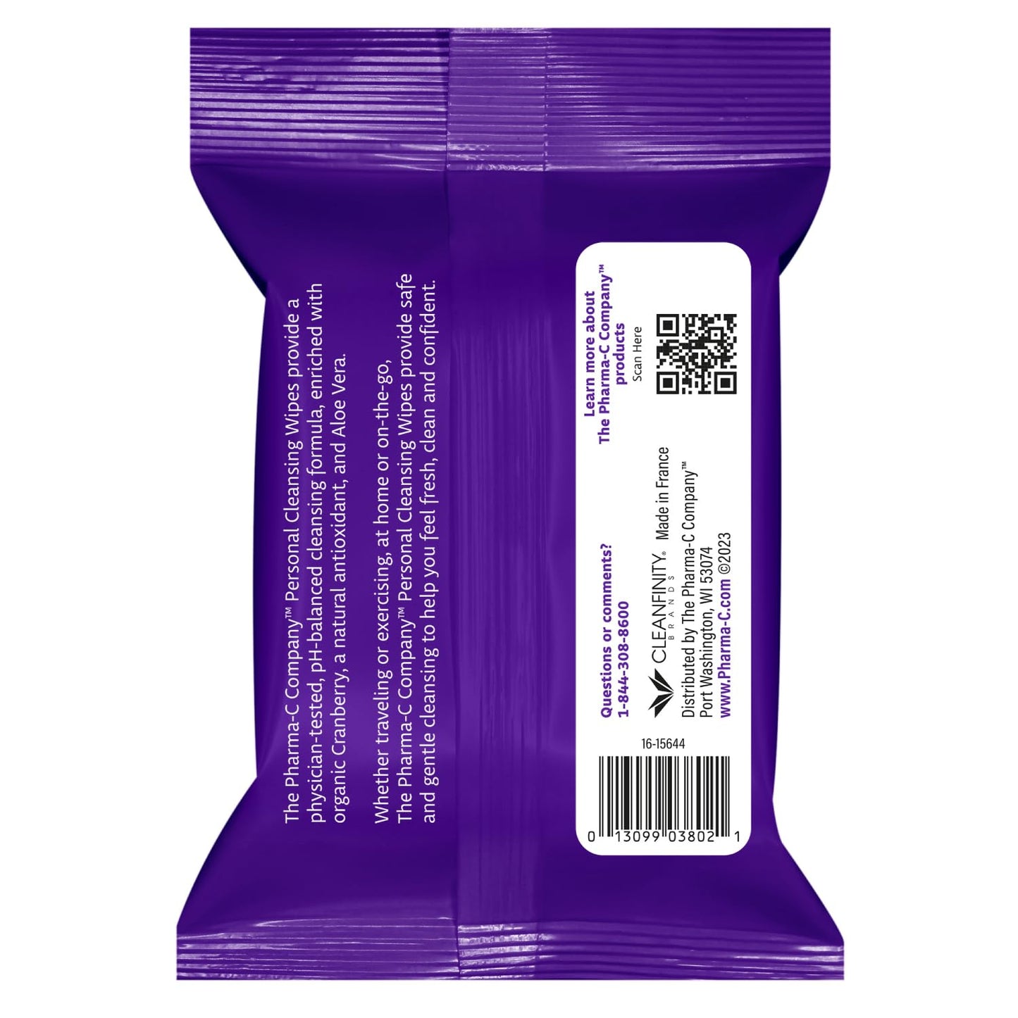The Pharma-C Company Personal Cleansing Wipes [2 packs of 20 wipes] - Enriched with Cranberry & Aloe Vera GenericBuy Supplements Australia