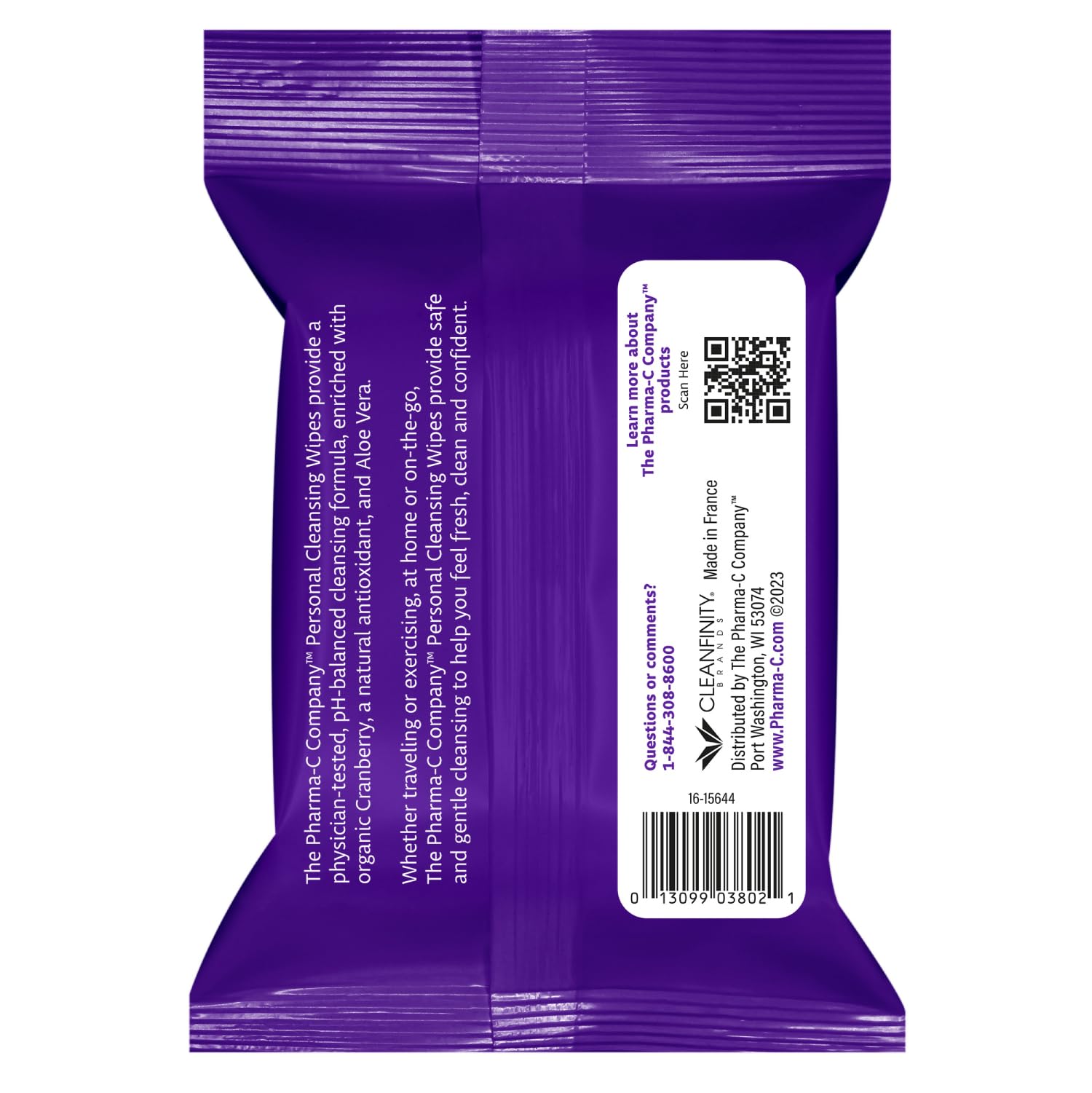 The Pharma-C Company Personal Cleansing Wipes [2 packs of 20 wipes] - Enriched with Cranberry & Aloe Vera GenericBuy Supplements Australia