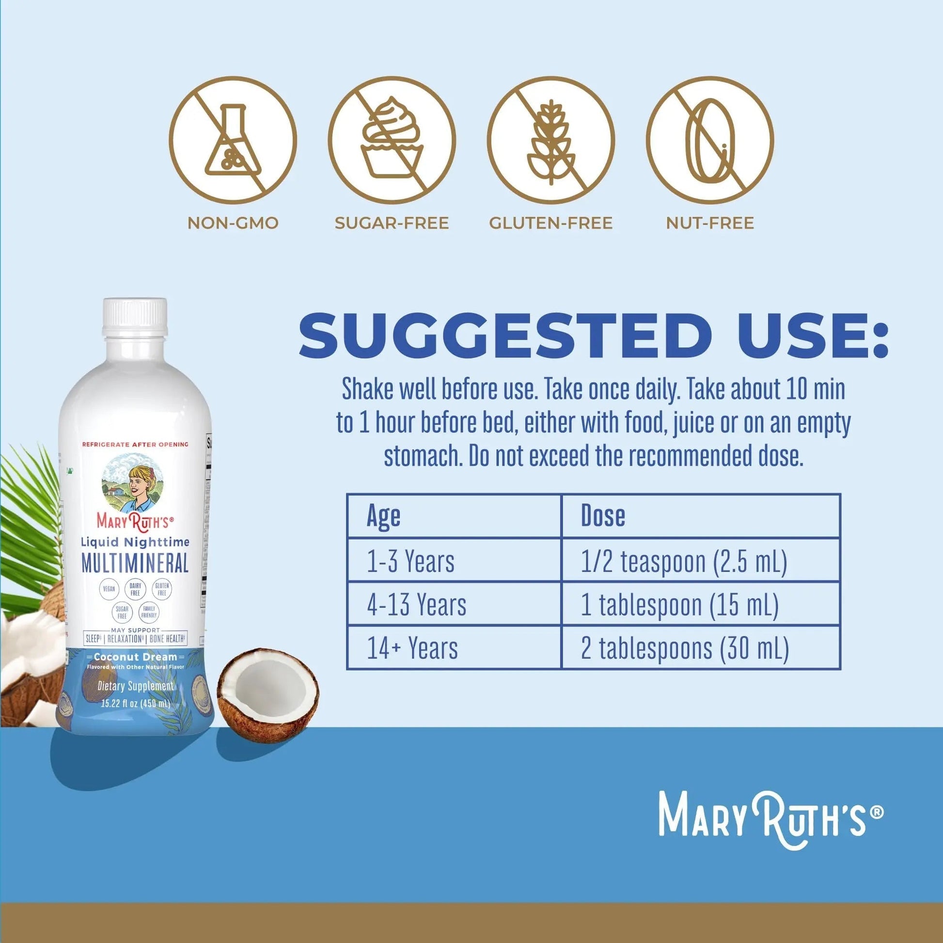 MaryRuth's Multivitamin Gummies for Women (Strawberry) & Liquid Nighttime Multimineral (Pineapple) | Clean Label Project Verified | MARYRUTH'S