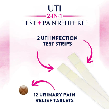 Monistat Maintain UTI 2-in-1 Test & Pain Relief Kit, 2 Test Strips & 12 Urinary Pain Relief Tablets, 2 Minute Results and Maximum Strength Pain, Burning and Urgency Relief MonistatBuy Supplements Australia