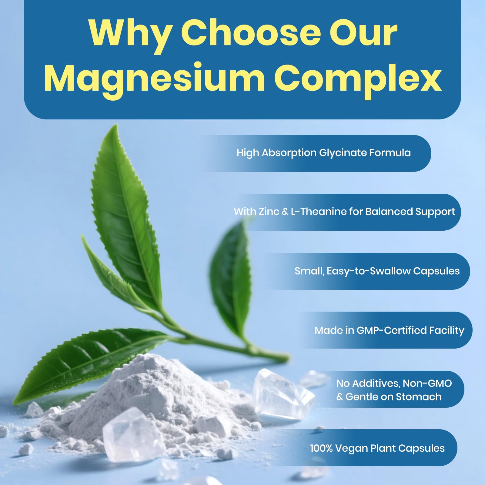 AROFUM Magnesium Glycine 200 mg, with L-theanine and Zinc Glycine – Magnesium Supplement to Help Soothe Emotions, Balance Stress, and Promote restful Sleep – Non-GMO Vegan Capsules, 120 Capsules ArofumBuy Supplements Australia
