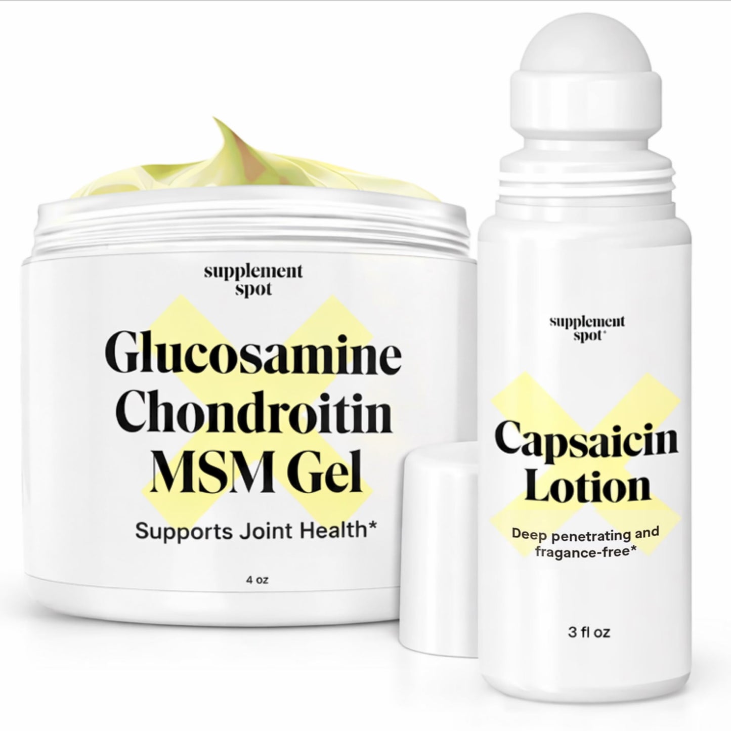 Supplement Spot Capsaicin Roll-On Cream 0.075% - Glucosamine Chondroitin MSM Gel with Bromelain – Joint & Muscle Care Bundle Supplement SpotBuy Supplements Australia