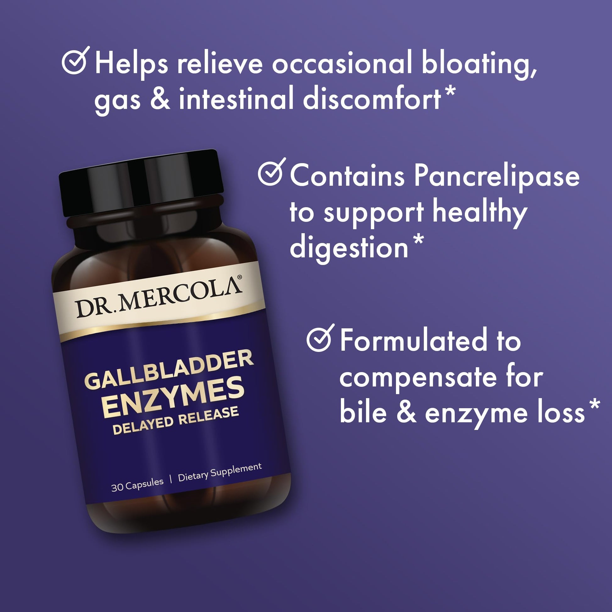 Dr. Mercola Gallbladder Enzymes, 30 Servings (30 Capsules), Dietary Supplement Dr. MercolaBuy Supplements Australia