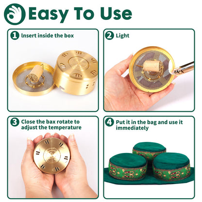 Smokeless Copper Moxa Box, Set of 3 Purifier Copper Tank Moxibustion Treatment Tool Portable BareloveBuy Supplements Australia