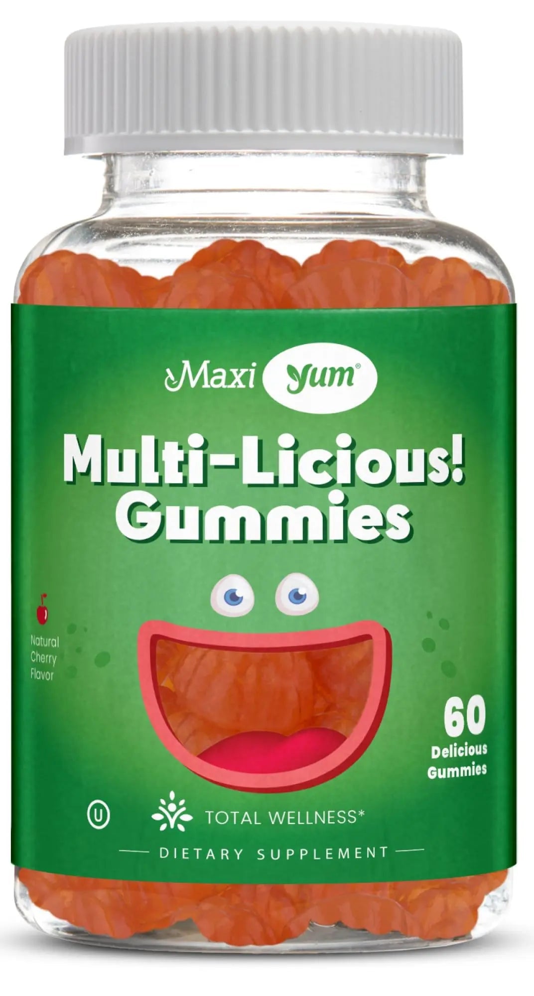 Maxi Health Multivitamin Gummies Vitamins for Adults & Kids - Cherry Flavored Gummy Multivitamins - 60 Vitamin Gummies for Women and Men Maxi Health