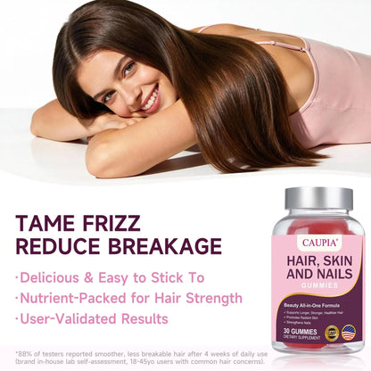 CAUPIA Hair Skin and Nails Gummies, All-in-One Advanced Formula Supports Hair Growth - Skin Health & Nail Strength - 30 Gummies CAUPIABuy Supplements Australia