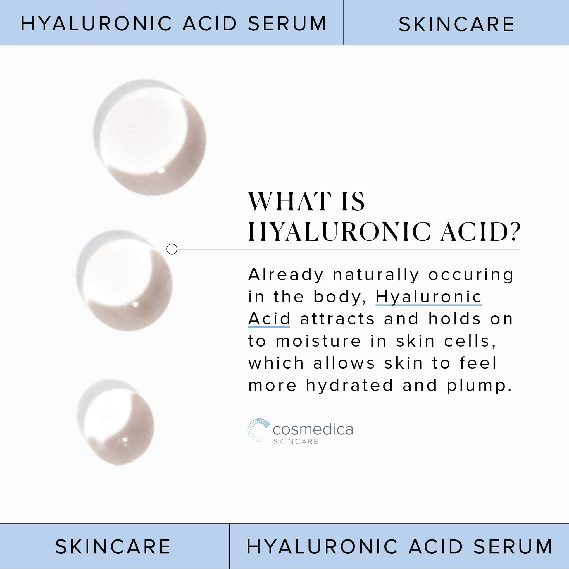 Hyaluronic Acid Serum for Skin 100% Pure Anti Aging Serum Intense Hydration Cosmedica SkincareBuy Supplements Australia