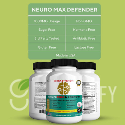 GREENVIFY NeuroMAX Defender Extra Strength Brain Support Supplement with Herbal Blend, 60 Capsules, DHA, B12, Vitamins A C D E, Selenium, 30-Day Supply (1) GREENVIFYBuy Supplements Australia