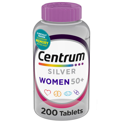 Centrum Silver Women's Multivitamin for Women 50 Plus, Multivitamin/Multimineral Supplement with Vitamin D3, B Vitamins, Non-GMO Ingredients