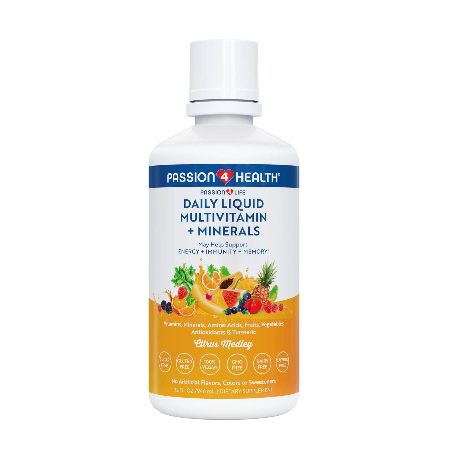 Passion 4 Life Mega Liquid Multivitamins, Trace Minerals, Amino Acids, Turmeric for Adults, Men, Women, Teens, Kids Passion 4 LifeBuy Supplements Australia
