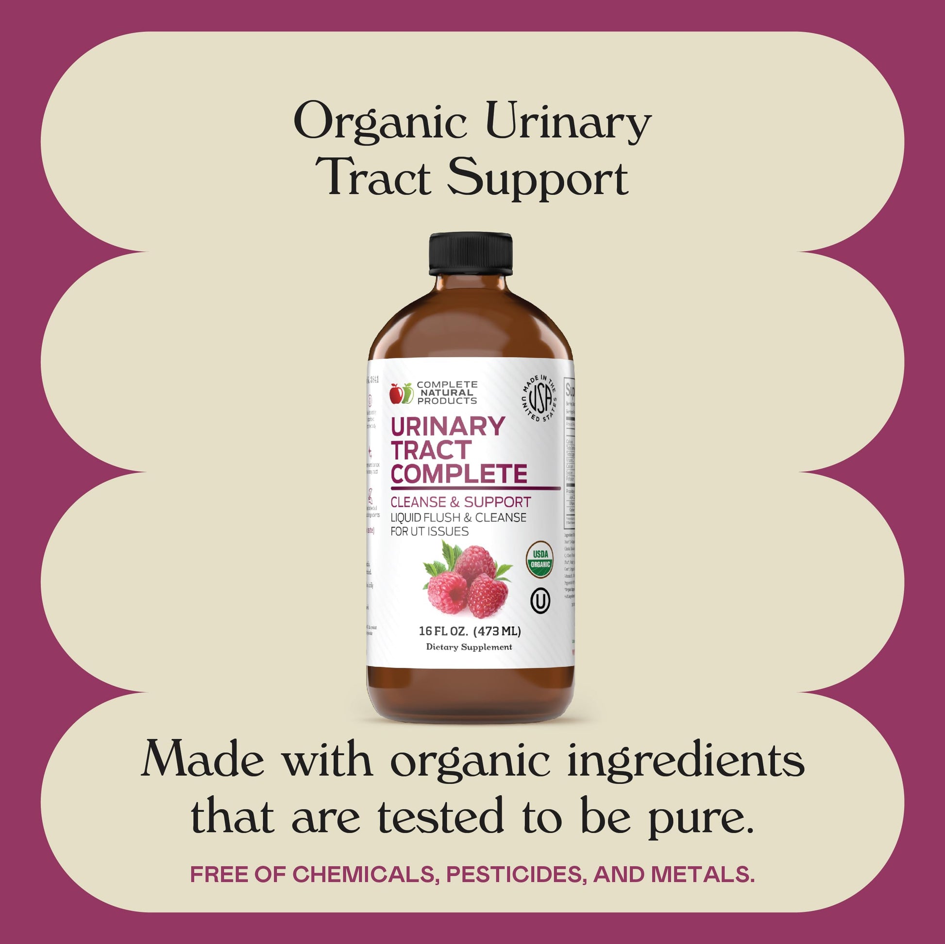 Complete Natural Urinary Tract Complete 8oz - Liquid Supplement for Urinary Tract Health with Organic Cranberry, D-Mannose, Beet Root, Fennel Seed, and Turmeric Complete Natural ProductsBuy Supplements Australia