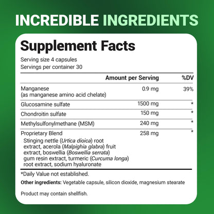 Dr. Berg Glucosamine Chondroitin MSM Turmeric & Boswellia - Advanced Joint Support Supplement with 1500 mg Glucosamine Sulfate - Includes 120 Capsules Dr. Berg NutritionalsBuy Supplements Australia