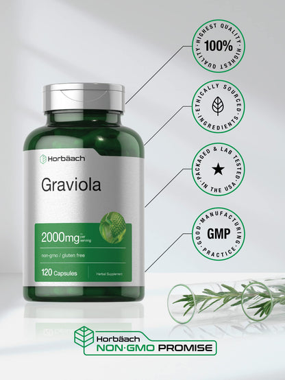 Graviola Extract 2000 mg 120 Capsules With Graviola Proprietary Blend Ingredient HorbäachBuy Supplements Australia