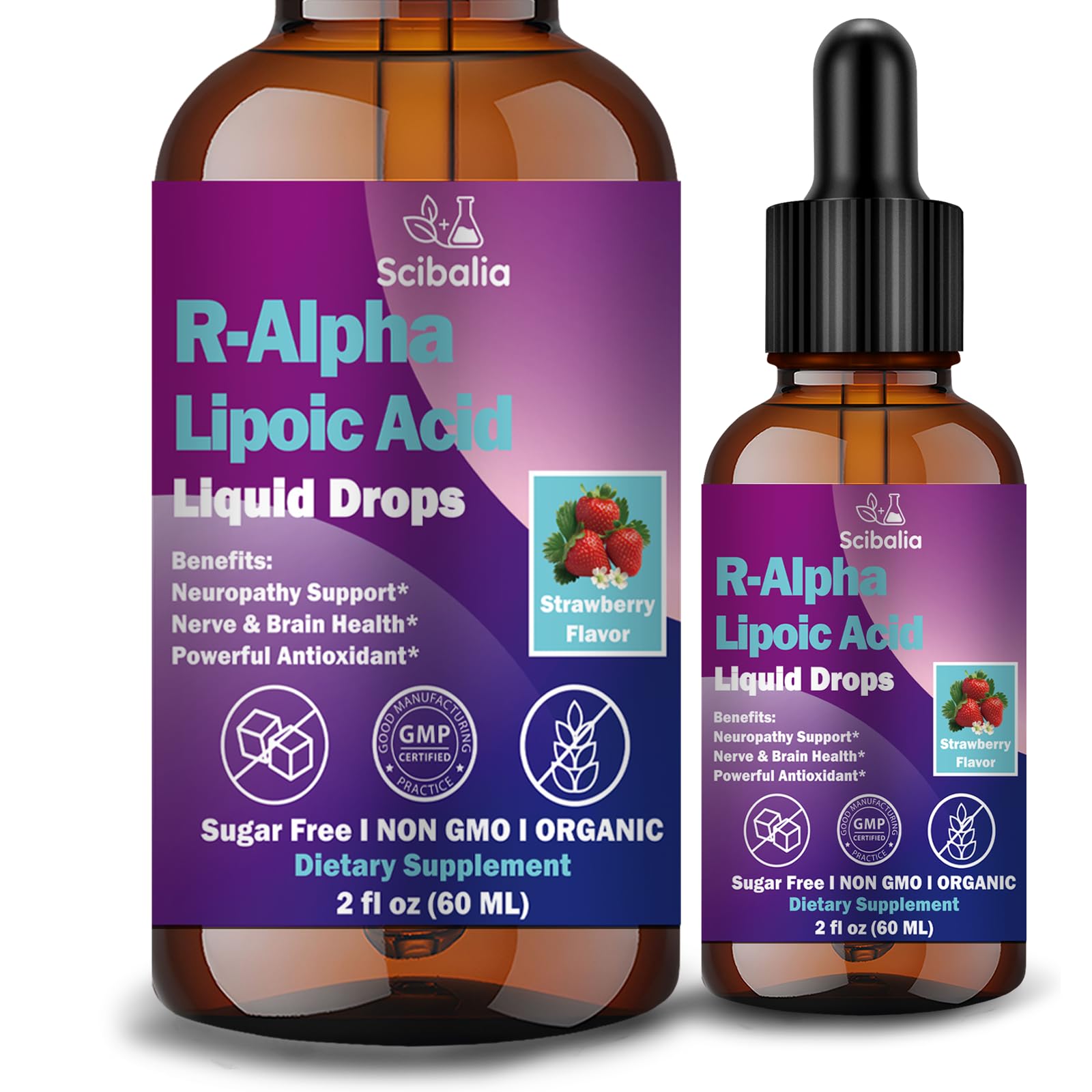 R Alpha Lipoic Acid 600mg Liquid Drops for Neuropathy, Advanced 11-in-1 Stabilized R-ALA Supplement w. Benfotiamine Acetyl L-Carnitine Vitamin C E for Antioxidant Nerve Brain Energy Health Non GMO ScibaliaBuy Supplements Australia