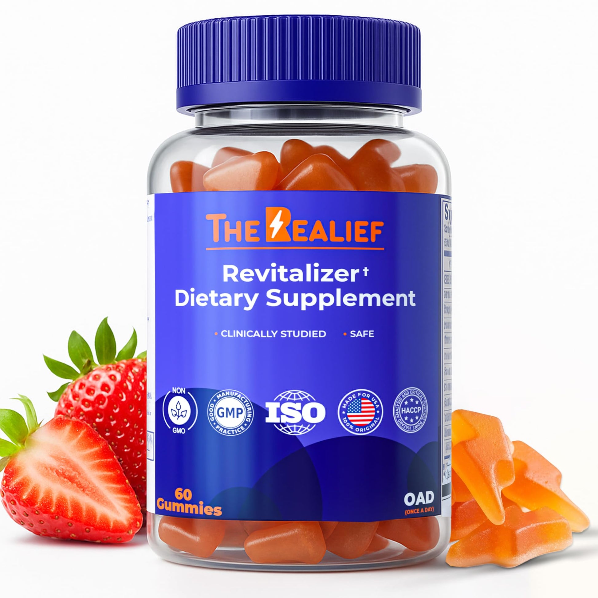The Realief 60 Count Post Party Gummies – DHM, Milk Thistle & Electrolytes – Wellness Support – Strawberry Flavor – Wake Up Refreshed The RealiefBuy Supplements Australia