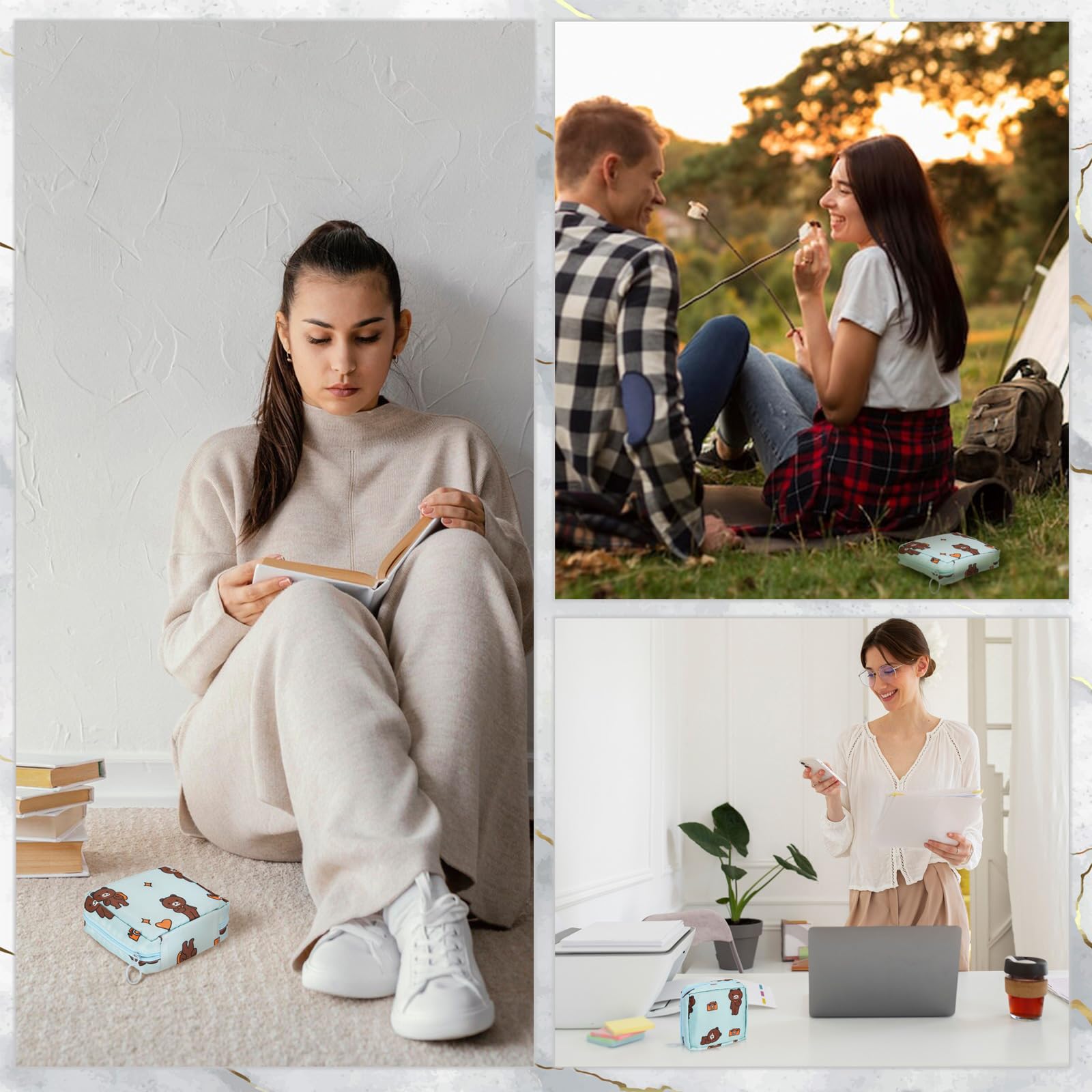 4Pcs Period Bag, Sanitary Pad Storage Bag Samll Period Pouch for Purse Cute Menstrual Period Bag AsterBuy Supplements Australia