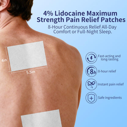 Chimera GUARD 4% Lidocaine Pain Relief Patches (80ct) - F-SA/H-SA Eligible Maximum Strength Numbing Gel Patch for Muscle, Joint, Nerve, Sciatica Pain - Odorless, Stay-Put & 8-Hour Long Lasting Chimera GUARDBuy Supplements Australia