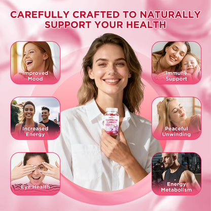 Saffron Gummies for Adult Kids, 10-IN-1 Formula with Saffron 88.5mg, Vitamins D3 & B6, Magnesium, Zinc, Ashwagandha, L-Theanine, St. John's Wort - Supports Mood & Focus, Strawberry Flavor, 60 Count BVIVLOOBuy Supplements Australia