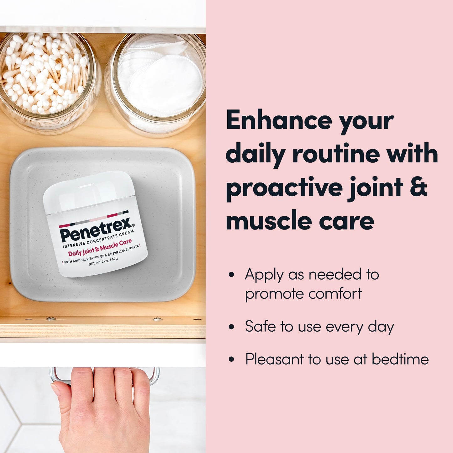 Penetrex Daily Joint & Muscle Care Cream – Soothing Botanical Formula with Arnica, Vitamin B6 & MSM – Lightweight Fast-Absorbing Cream for Everyday Movement - Non-Greasy - Light Scent- 2 oz PenetrexBuy Supplements Australia