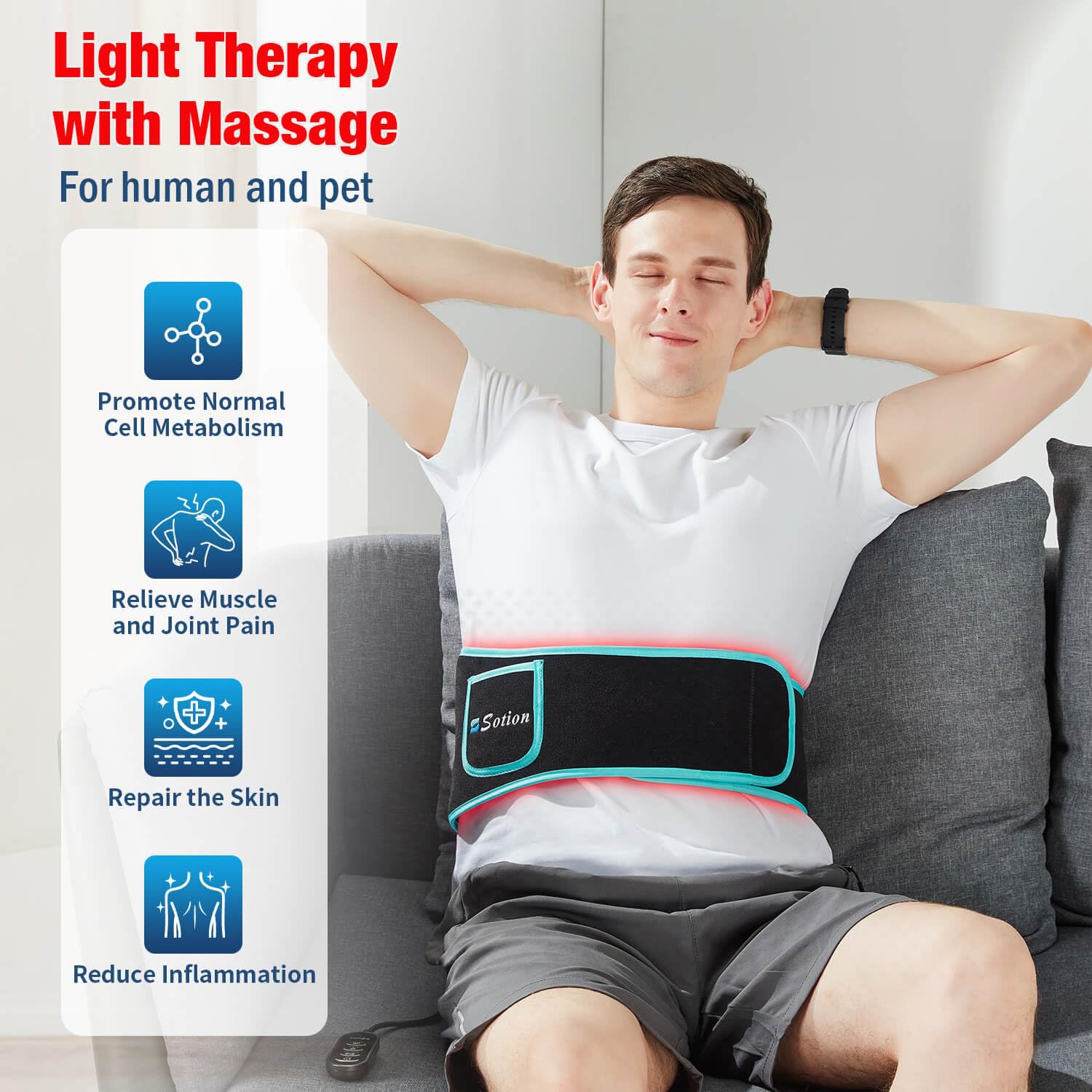 Sotion Red Light Therapy Belt with Massage-Red Light Therapy for Body&Near Infrared Light Therapy comrelaxBuy Supplements Australia
