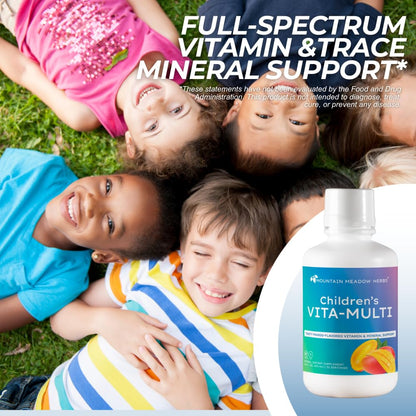 Mountain Meadow Herbs Children's Vita-Multi: Blended Vitamin & Mineral Supplement - Fast Absorbing Liquid Kids Vitamins with Fruits, Greens, and Eye-Protecting Lutein (16 oz.) Mountain Meadow HerbsBuy Supplements Australia