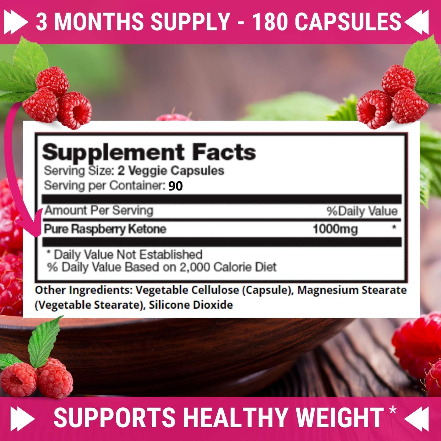 FRESH HEALTHCARE Pure 100% Raspberry Ketones Max 1000mg Per Serving - 3 Month FRESH HEALTHCAREBuy Supplements Australia
