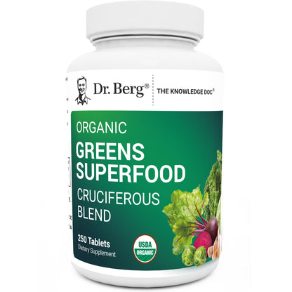 Dr. Berg's Greens Superfood Cruciferous Vegetable Tablets - Vegetable Supplements for Adults w/ 11 Phytonutrient Super Greens Tablets - Energy, Immune System & Liver Veggie Tablets - 250 Tablets Dr. Berg NutritionalsBuy Supplements Australia