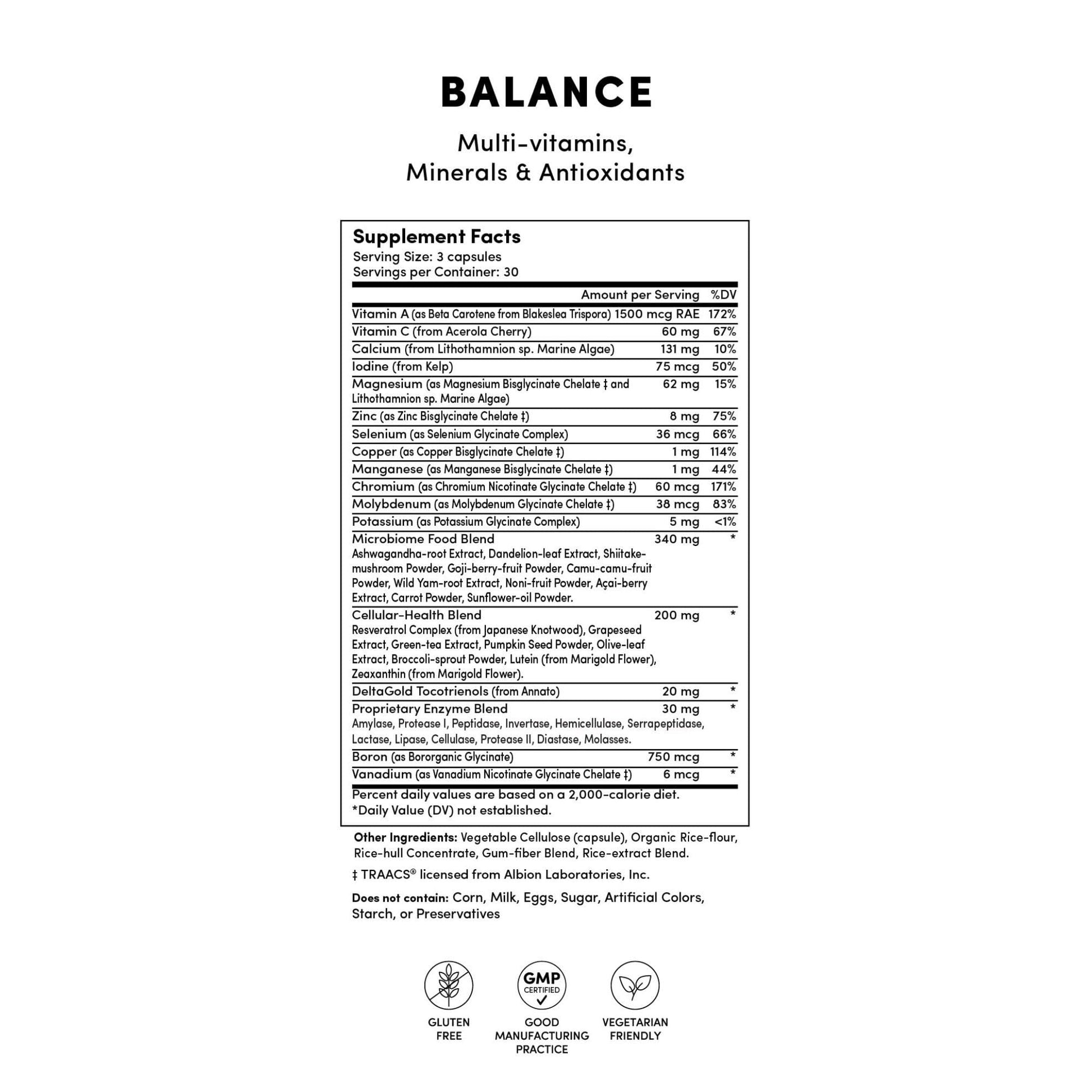 Tranont Balance | 90 Count | Multi-Mineral & Vitamin Capsules for Adults | Vitamin C, A, and E Magnesium, Zinc, Calcium, and Iodine | Boosts Immunity, Energy, and Digestion | Gluten Free, Vegetarian TranontBuy Supplements Australia
