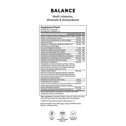 Tranont Balance | 90 Count | Multi-Mineral & Vitamin Capsules for Adults | Vitamin C, A, and E Magnesium, Zinc, Calcium, and Iodine | Boosts Immunity, Energy, and Digestion | Gluten Free, Vegetarian TranontBuy Supplements Australia