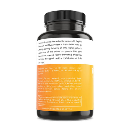 Thomas' all-natural Remedies Berberine 500mg (1000mg Per Serving)- 120 Vegan Capsules Thomas' all-natural RemediesBuy Supplements Australia