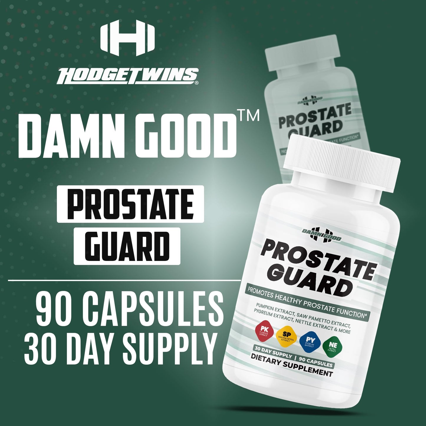 DAMN GOOD The Hodge Twins Prostate Guard - 90 Capsules Guard Vitality Complex – Comfort Blend for Nighttime Routine, Restful Rhythm - Men's Supplements for Health Supports Relaxation DAMN GOODBuy Supplements Australia