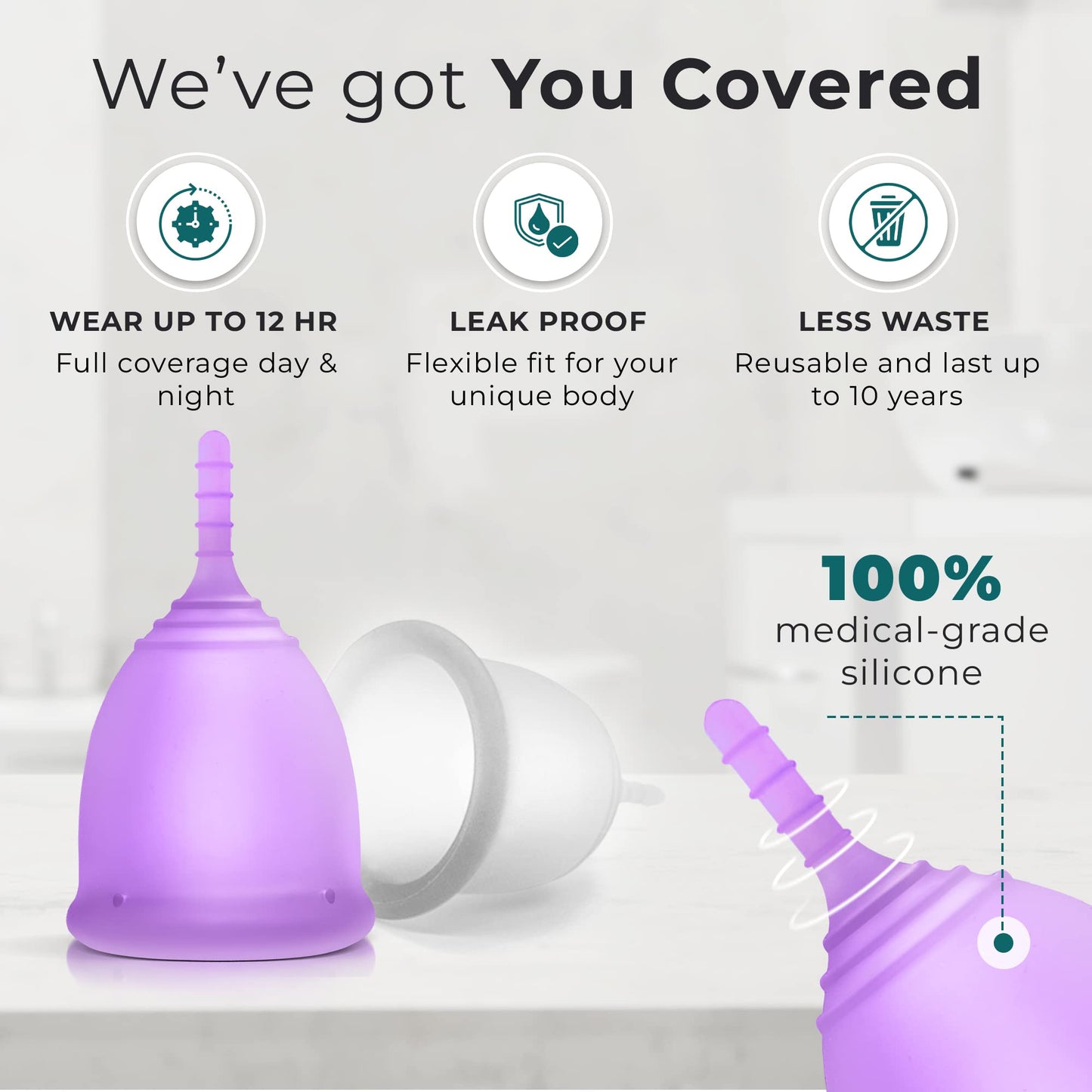 EcoBlossom Reusable Menstrual Cup Set - The Most Reliable Medical Grade Silicone Period Cups EcoBlossomBuy Supplements Australia