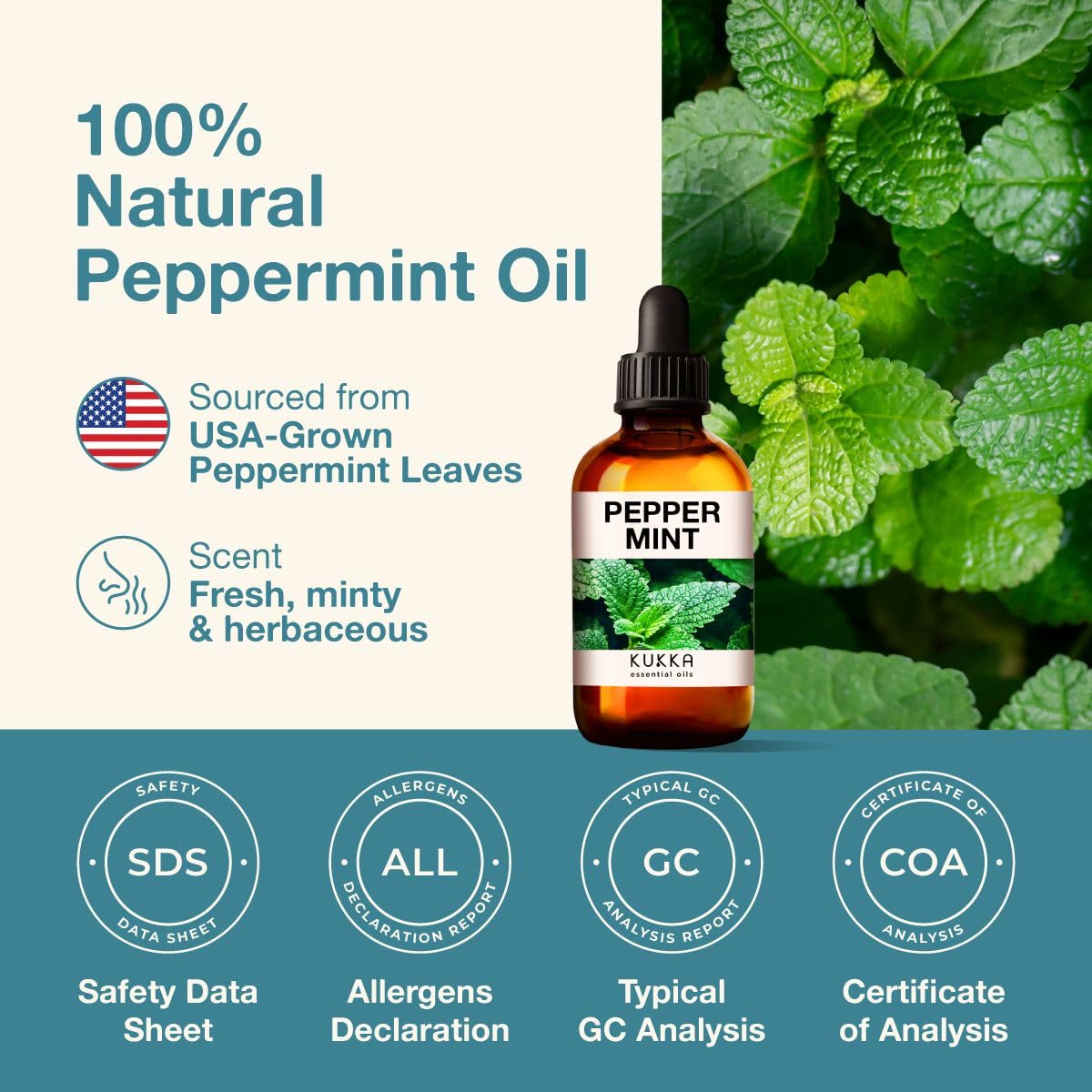Kukka Peppermint Oil for Hair - Natural Mint Essential Oils - Premium Grade Natural Peppermint Essential Oil KUKKA essential oilsBuy Supplements Australia