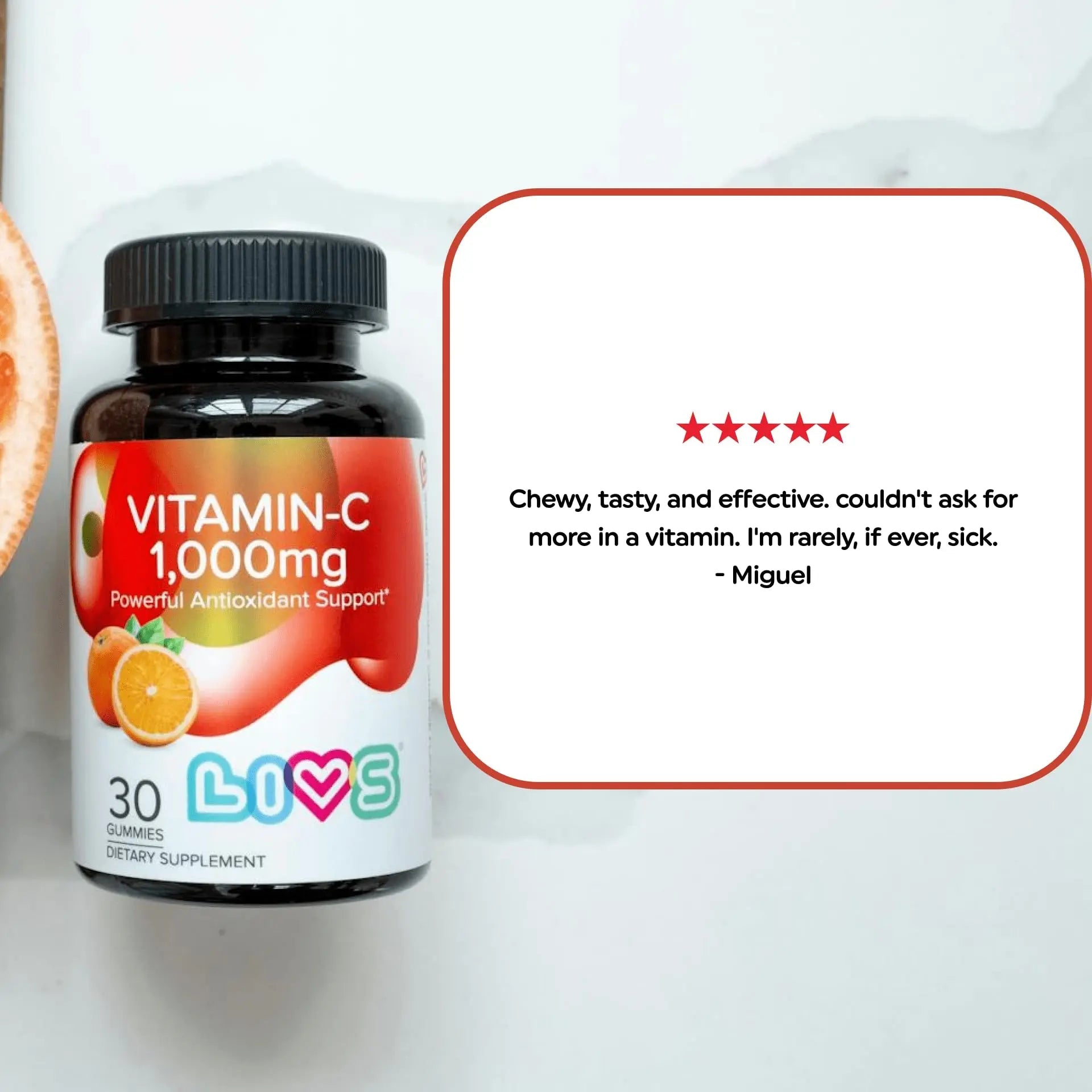 Vitamin C 1000mg Gummies for Kids & Adults |Antioxidant & Immune Support Supplement | Vegan Multivitamin for Hair, Skin & Nails LIVSBuy Supplements Australia