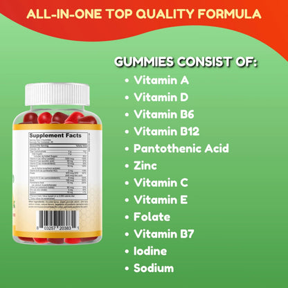 Halal Multivitamin Gummies for Women & Men | Immune & Overall Wellness | 90 Delicious Gummy Vitamins (45-Day Supply) SHIFAA NUTRITION