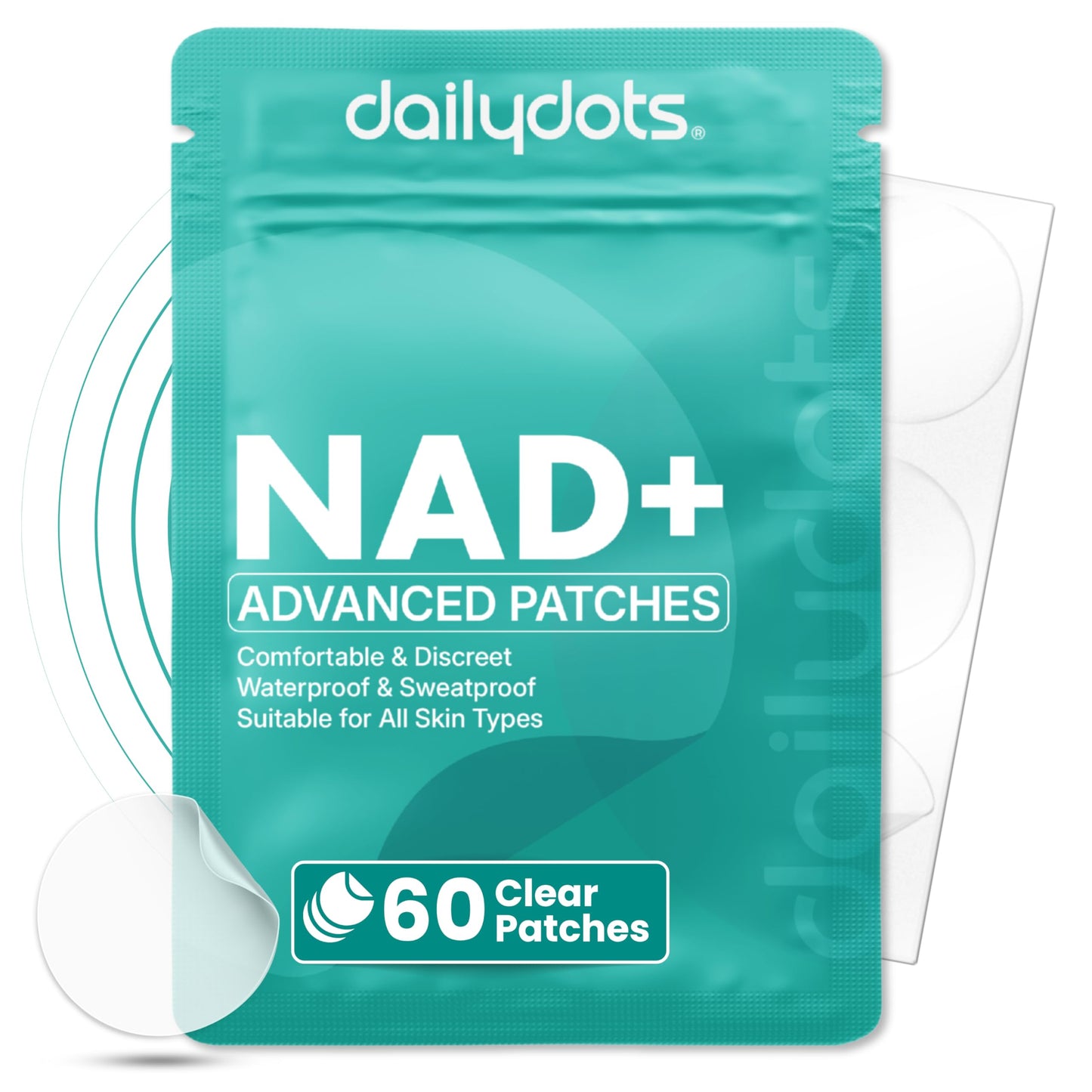 Daily Dots NAD+ Patches | Energy, Healthy Aging & Wellness Support | 12 Active Blends incl. Nicotinamide & CoQ10 | Time Release Patch | for Men & Women (60 Patches) Daily DotsBuy Supplements Australia