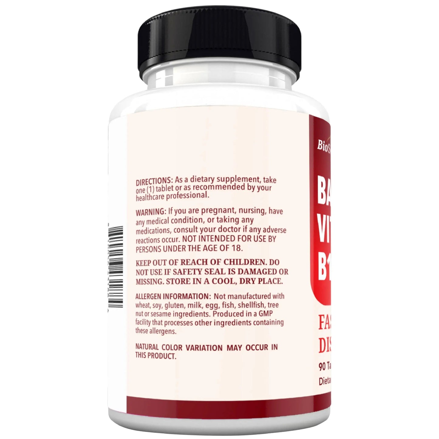 BioSchwartz Bariatric B12 Plus Dissolvable Tablets - 1000mcg Vitamin B12, Vitamin B6, Folate, Biotin - Cherry Strawberry Flavor BioSchwartz