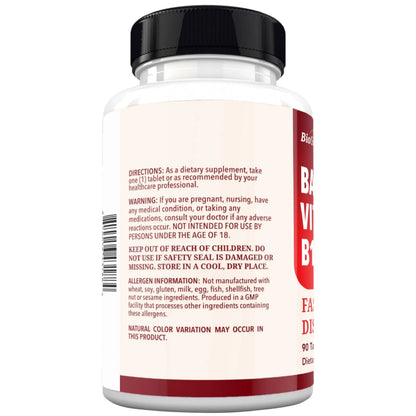BioSchwartz Bariatric B12 Plus Dissolvable Tablets - 1000mcg Vitamin B12, Vitamin B6, Folate, Biotin - Cherry Strawberry Flavor BioSchwartz