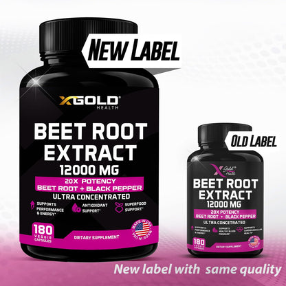 Beet Root Extract Capsules - 12000mg 20x Concentrated Beet Root Capsules Supplement X Gold HealthBuy Supplements Australia