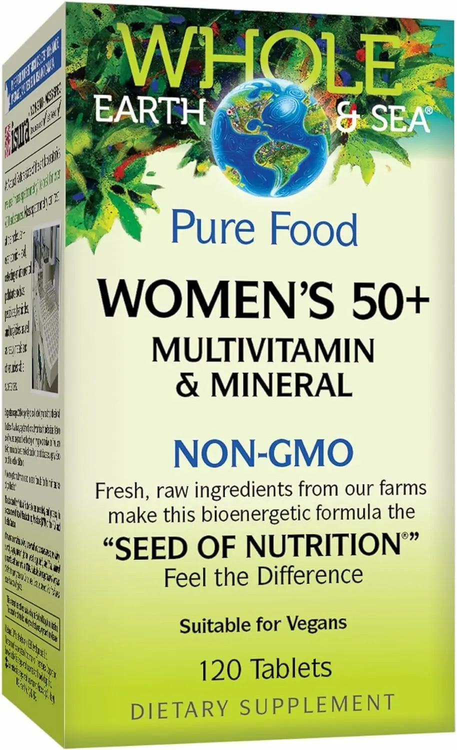Natural Factors Whole Earth & Sea Women's 50+ Multivitamin & Mineral - Daily Multivitamin with Calcium, Selenium & More Natural Factors