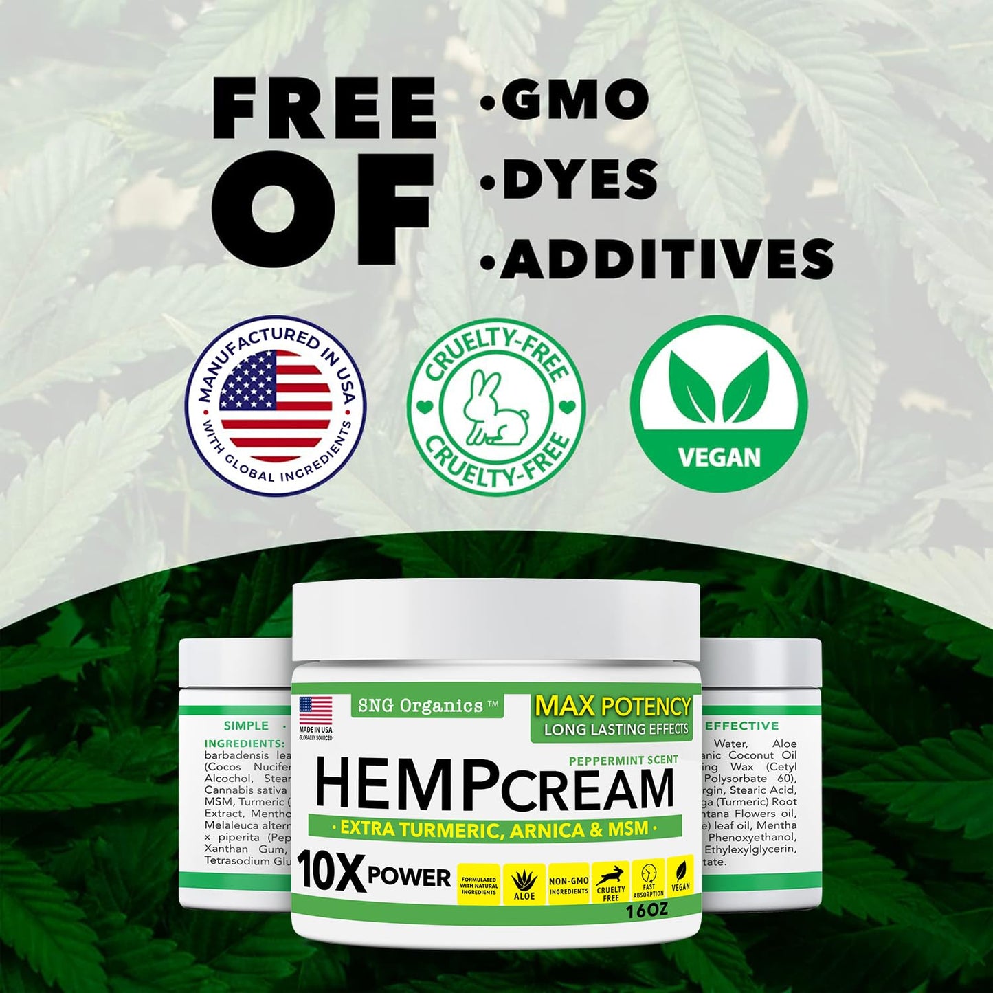Super Natural Goods Hemp Cream with Hemp Oil, Turmeric, Arnica & Menthol – Botanical Cream with a Cooling Sensation for Localized Application (8oz) Super Natural GoodsBuy Supplements Australia